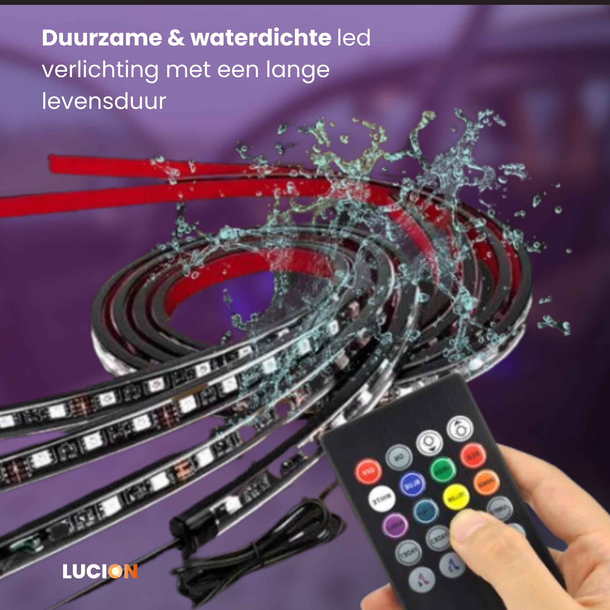 Lucion® Led strip auto - Auto interieur verlichting met afstandsbediening