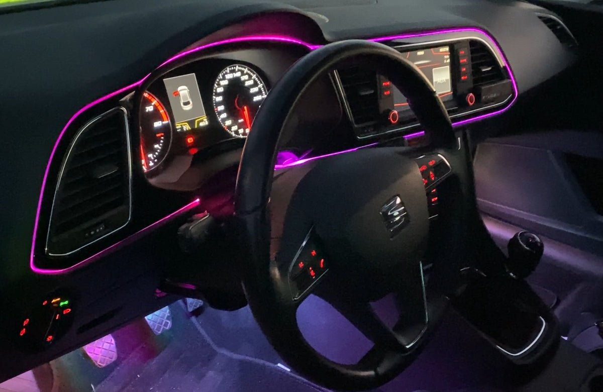 Lucion Seat leon - dashboard verlichting auto led - paars