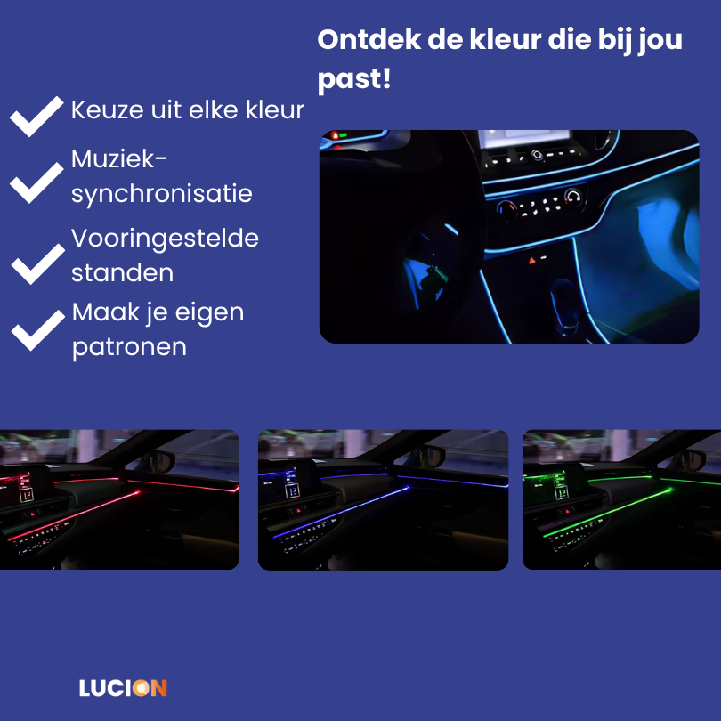 Lucion® Auto led verlichting - Lightstring RGB