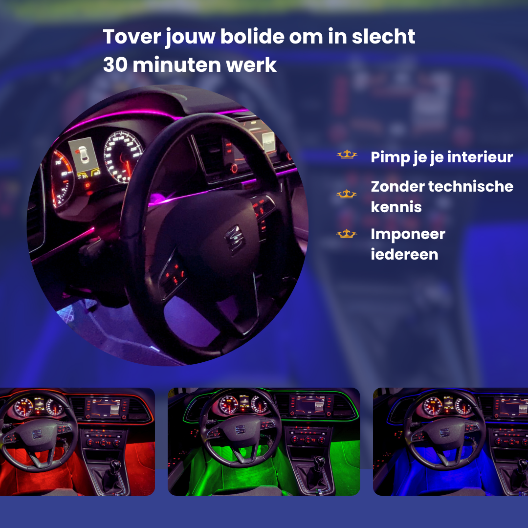 Lucion® Auto led verlichting - Lightstring RGB