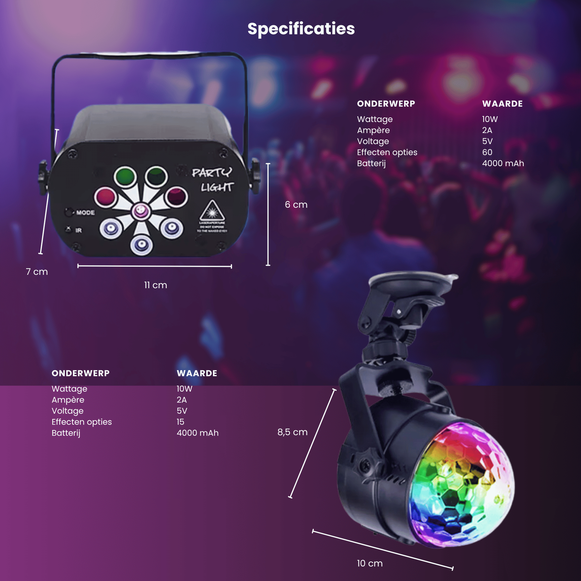lucion laser light set specificaties