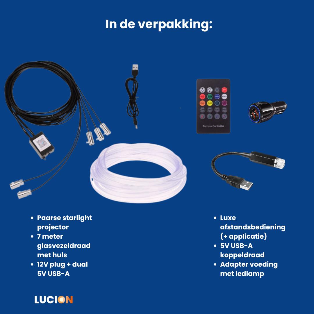 Lucion® Auto led verlichting - Lightstring RGB