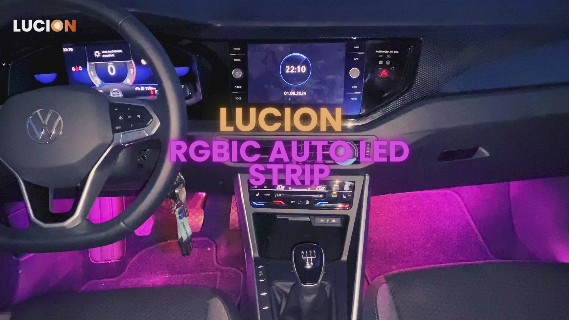 Lucion® Led strip auto RGBIC - Auto interieur verlichting met app- & afstandsbediening