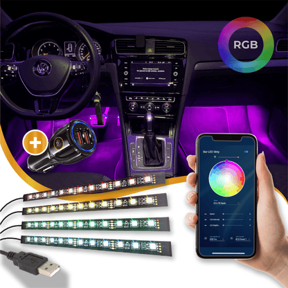 Brakel & Zwaan® Led strip auto - Auto interieur verlichting met applicatie bediening - Lucion Lights