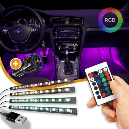 Brakel & Zwaan® Led strip auto - Auto interieur verlichting met afstandsbediening - Lucion Lights