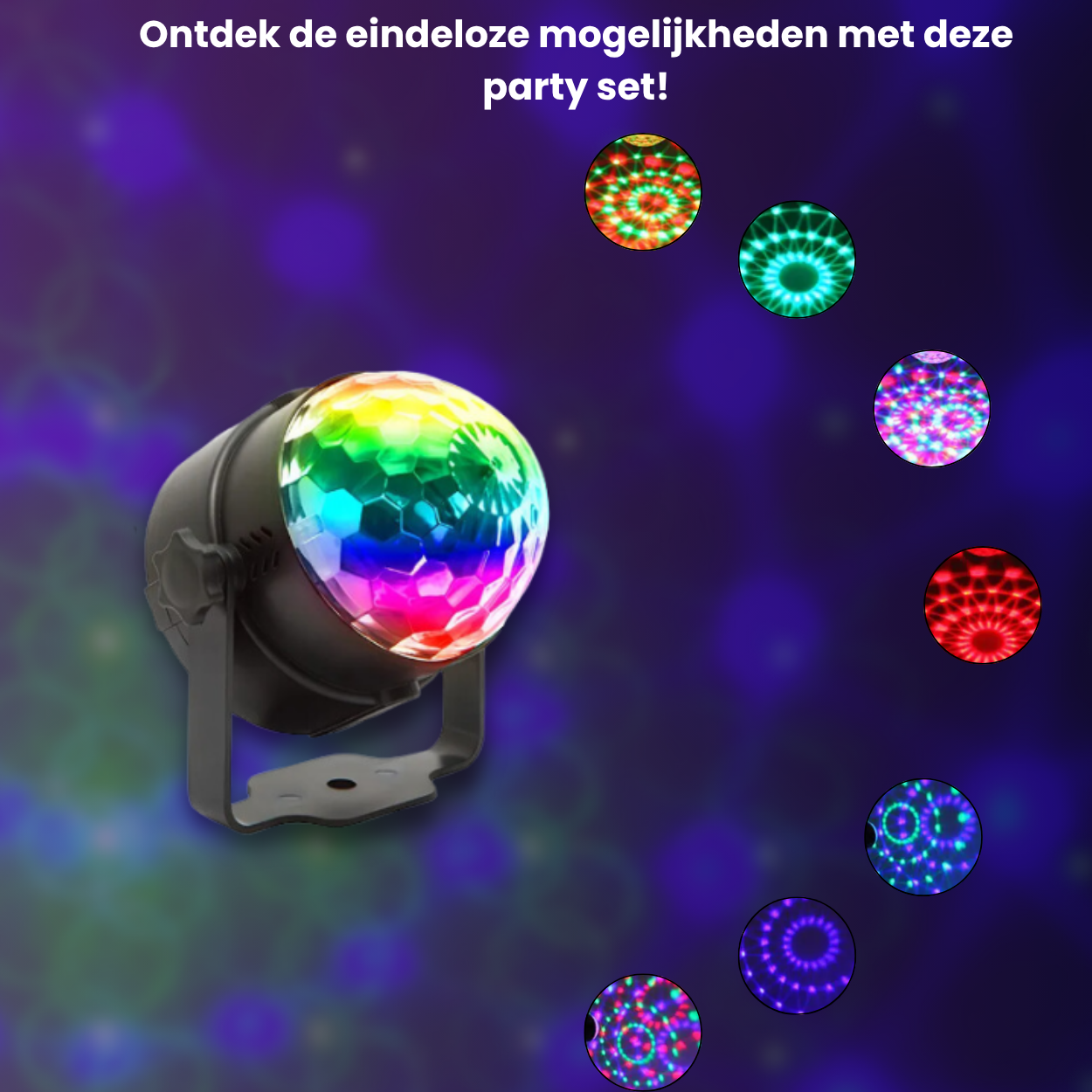 Lucion® Discolamp - Feestverlichting op accu met statief en afstandsbediening