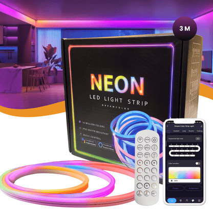 Lucion® Neon verlichting - Slimme neon led strip 3 meter RGBIC - Lucion Lights