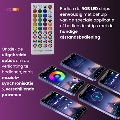Lucion® LED verlichting - Bluetooth led strip 10 meter RGB