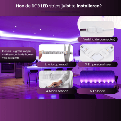 Lucion® LED verlichting - Slimme led strip 5 meter RGB - Lucion Lights