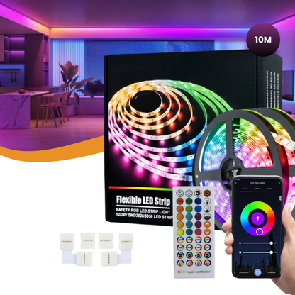 Lucion® LED verlichting - Bluetooth led strip 10 meter RGB