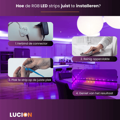 Lucion® LED verlichting - Slimme led strip 5/10 meter RGBIC - Lucion Lights