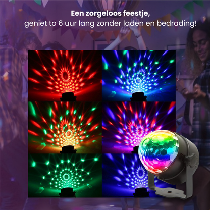 Lucion® Discolamp  - Party light op accu met statief en afstandsbediening