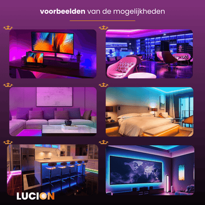 Lucion® LED verlichting - Slimme led strip 5/10 meter RGBIC - Lucion Lights