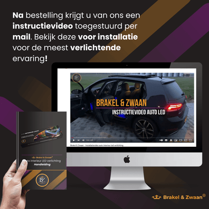 Brakel & Zwaan® Led strip auto - Auto interieur verlichting met afstandsbediening - Lucion Lights