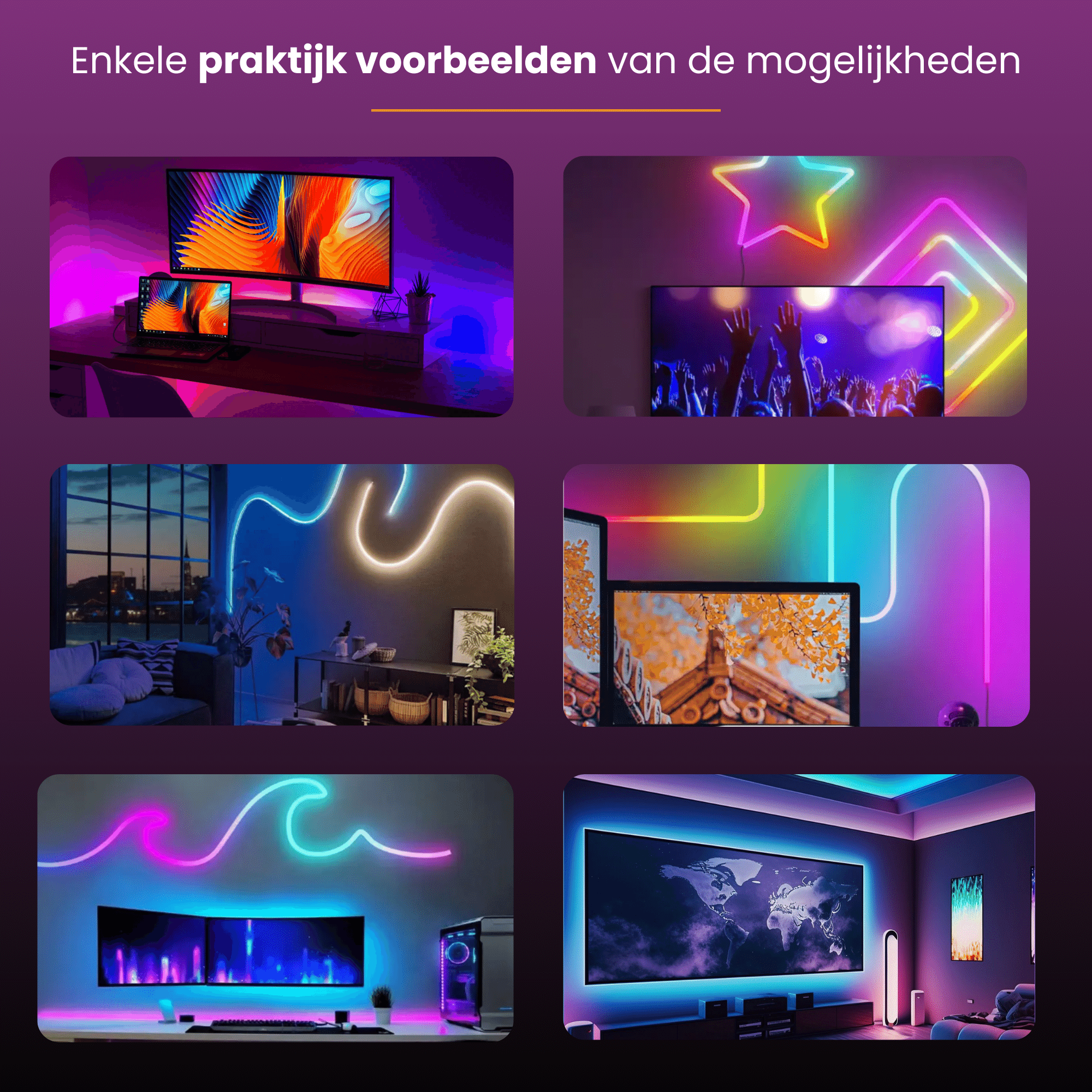 Lucion® Neon verlichting - Slimme neon led strip 3 meter RGBIC - Lucion Lights