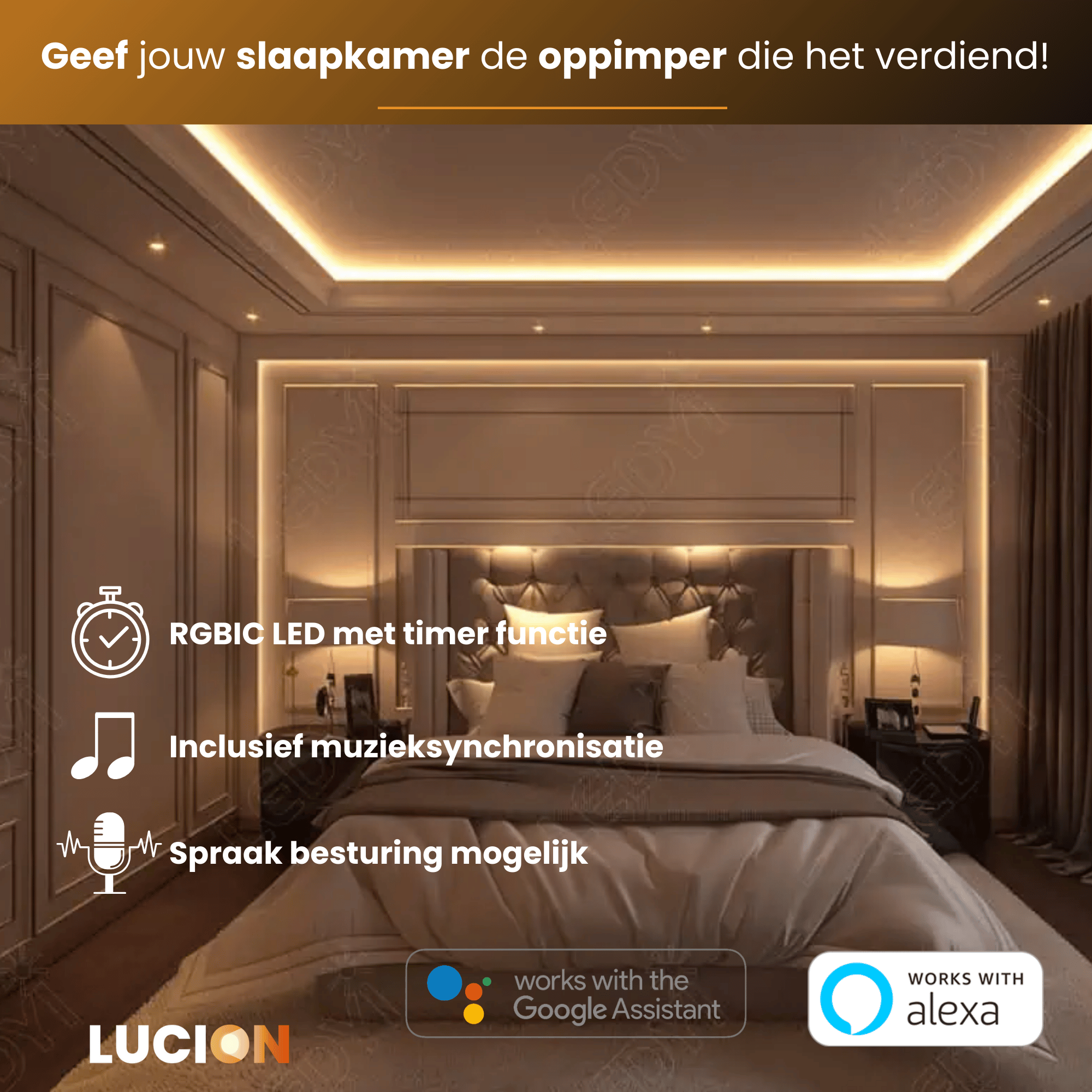 Lucion® LED verlichting - Slimme led strip 5 meter RGBIC-CCT (WW)