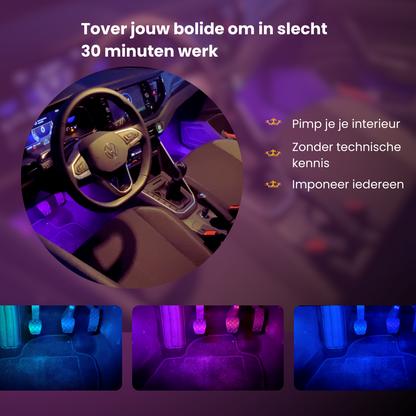 Brakel & Zwaan® Led strip auto RGBIC - Auto interieur verlichting met app- & afstandsbediening - Lucion Lights