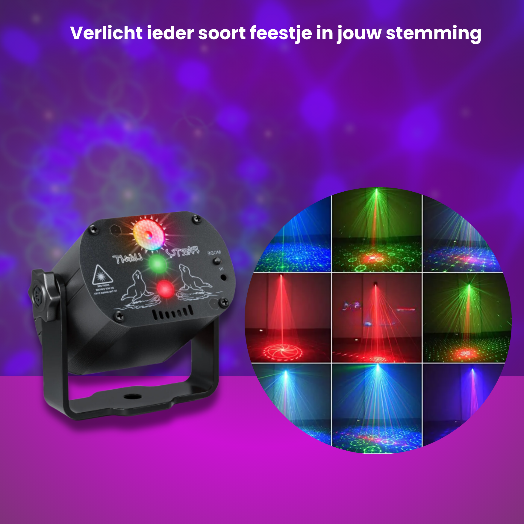 Lucion® Feestverlichtingset - Party laser en roterende discolamp - Lucion Lights